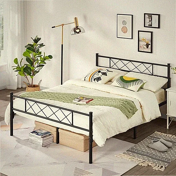Modern Metallbett Doppelbett Bettrahmen Einzelbett Bettgestelle mit Lattenrost