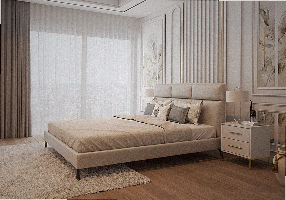 Modern Polsterbett mit Metallrahmen KORA 160x200 cm - ohne Matratze