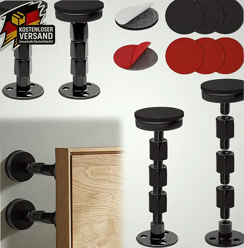 Möbel Abstandhalter Set 4 Stück verstellbar für Betten Sofas Schränke schwarz