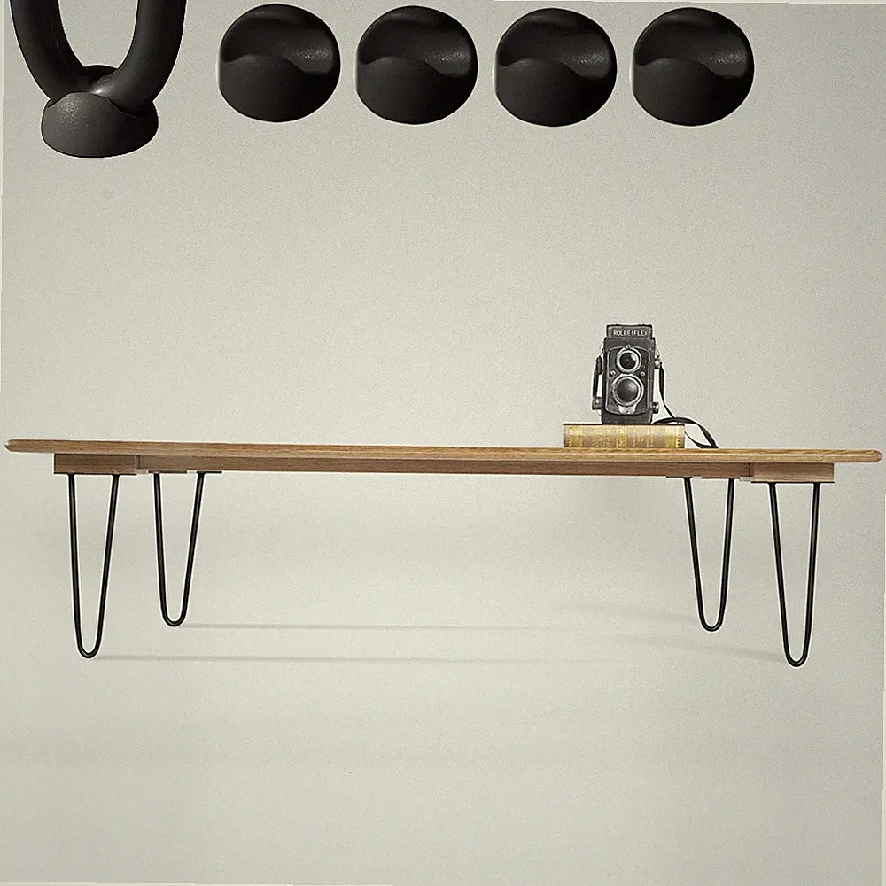 Möbelbein Schwarz 4 Stück Hairpin Legs 10CM Stahl Tischgestell Haarnadelbein