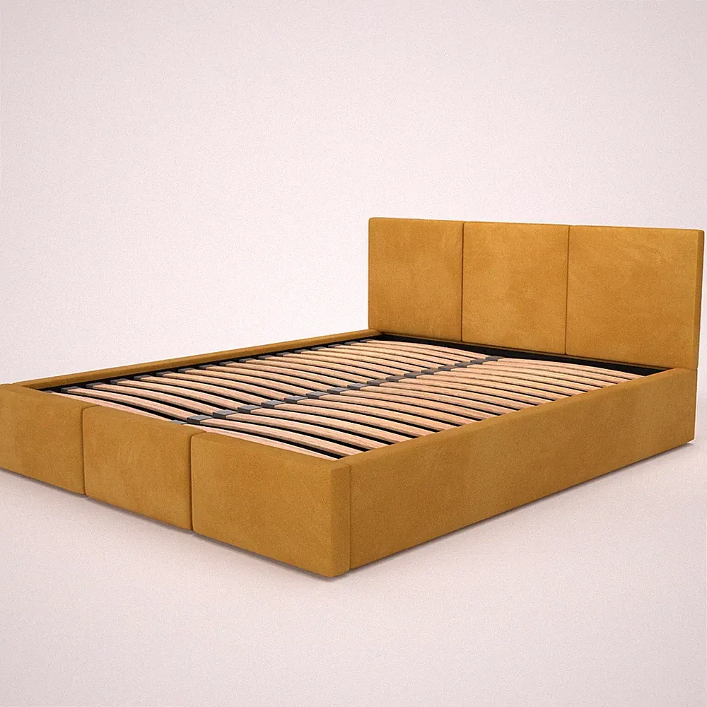Muralo POLSTERBETT für Schlafzimmer Doppelbett mit Kopfteil Bett mit Bettkasten