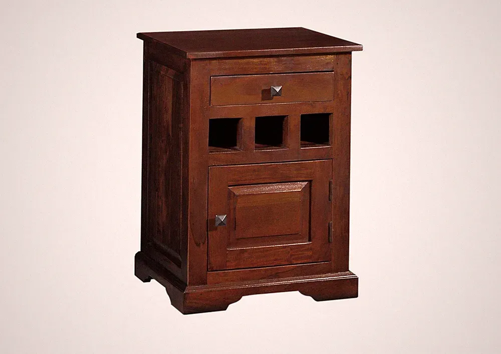 Nachtschrank Nachtkommode Boxspringbett 46x40 Akazie Holz massiv braun kolonial