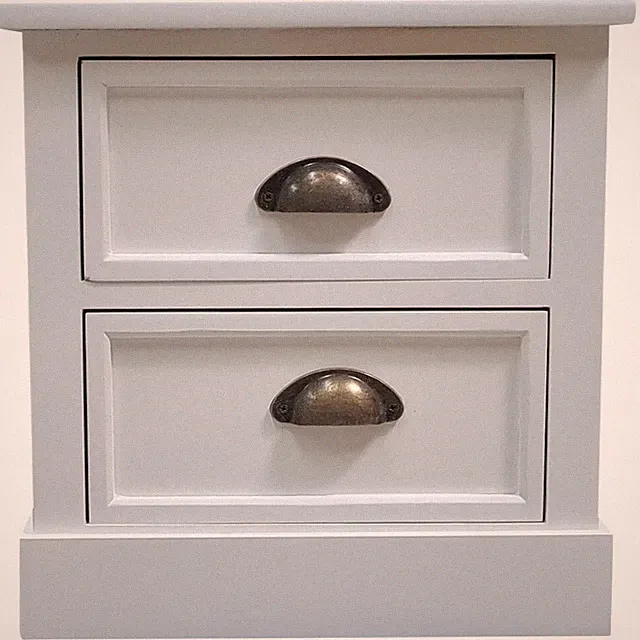 Nachtschrank Weiß 2 Schubladen Nachttisch Holz Beistellschrank Tisch Shabby Chic