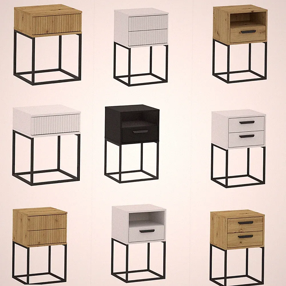 Nachttisch Betttisch Nachtschrank Beistelltisch Schublade Schlafzimmer Metall