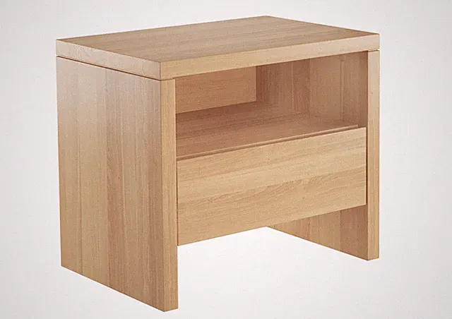 Nachttisch Buche Nachtkonsole Bettkommode Schublade Bettablage Holzbeistelltisch