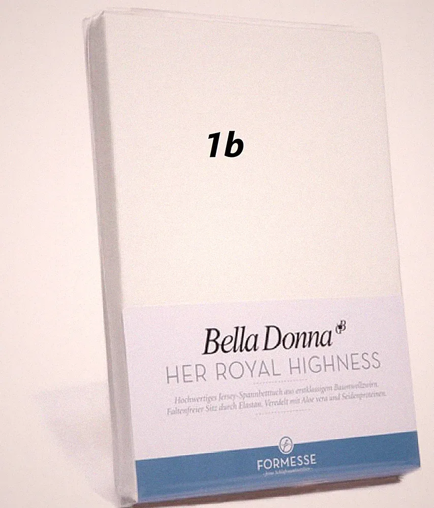 Neu Bella Donna Jersey Spannbetttuch 1B Ware 180/200 x 200/220 cm Weiss 9000