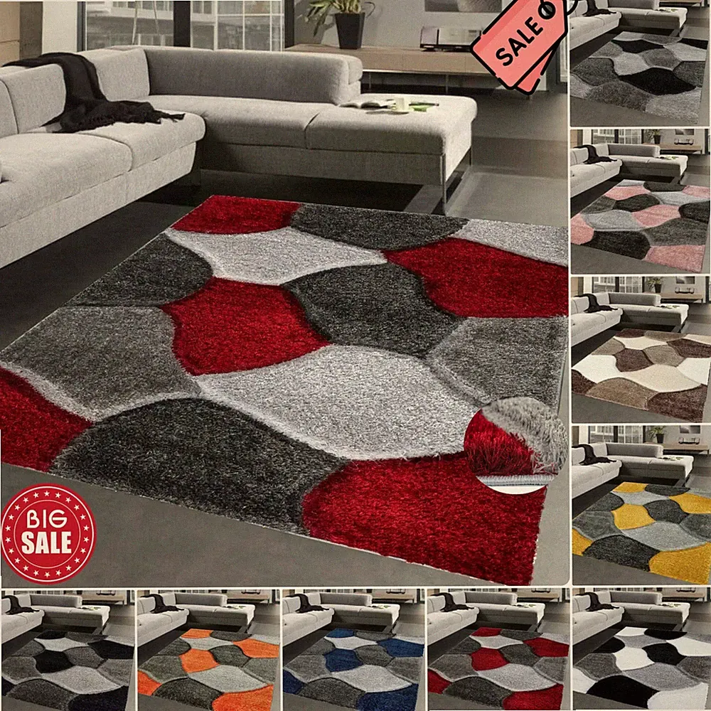 Neu Luxus Modern Shaggy Teppiche Flur Läufer Wohnzimmer Schlafzimmer Teppiche Teppich Matte