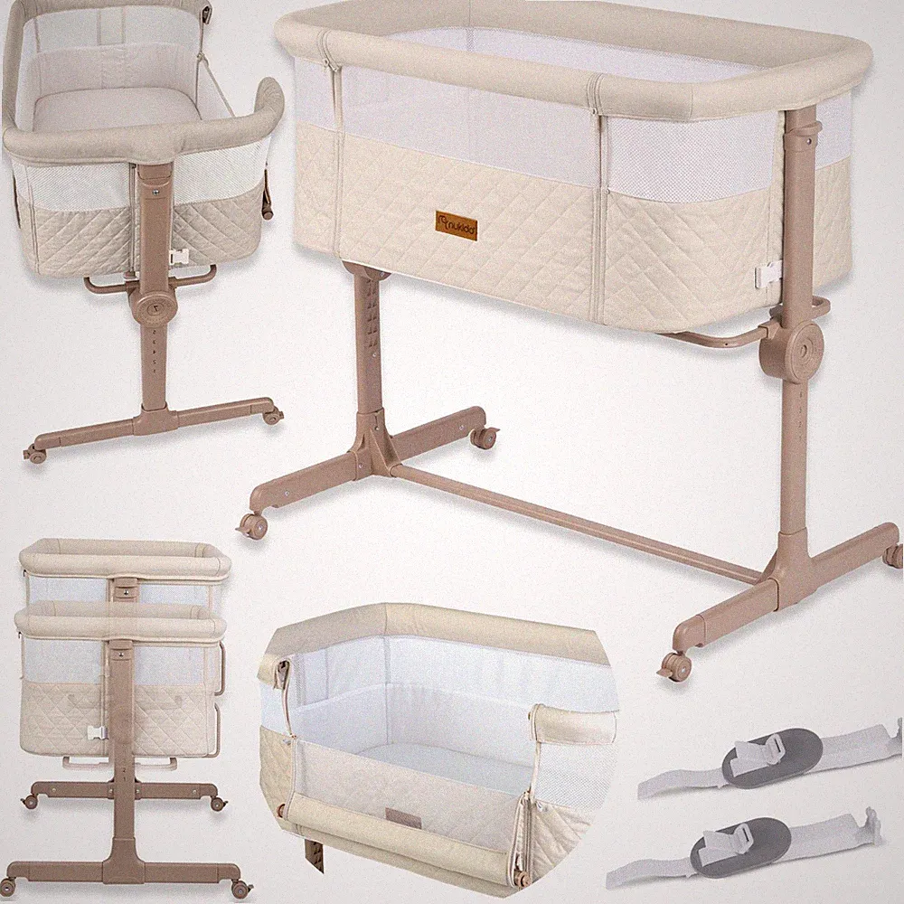 NUKIDO Babybett Beistellbett Zustellbett Reisebett Kinderbett Höhenverstellung