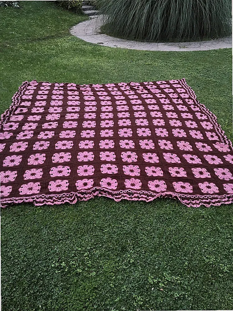 Omas Handarbeit Decke Plaid, Bett, Vintage Retro Crochet Granny