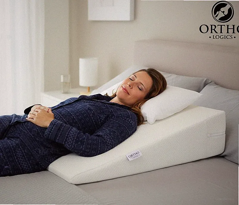 Orthologics GROSSES Bett Keil erhöhtes Kissen Säurereflux GERD Memory Foam Rücken OL9