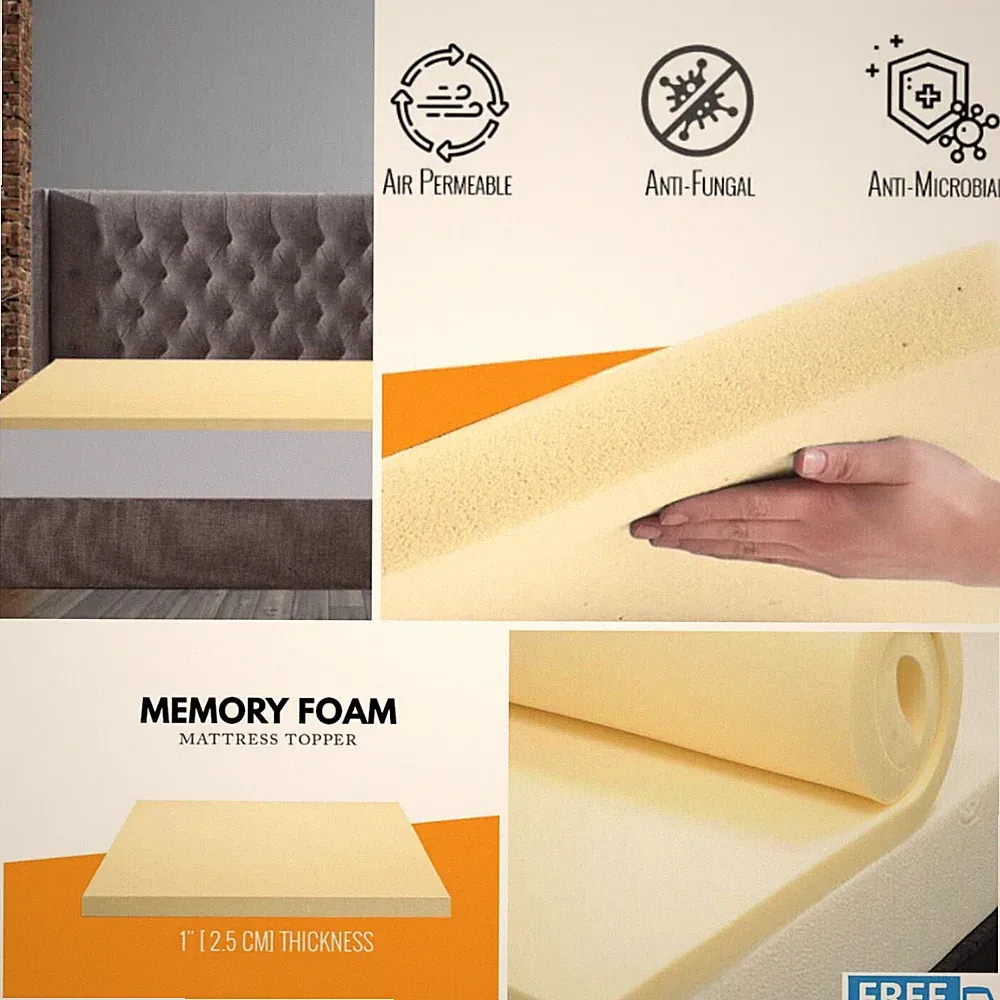 Orthopädische Memory Foam Matratzenauflage | 1" - 2" dick ohne Bezug hergestellt in UK