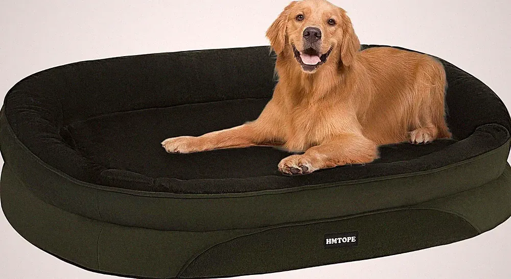 Orthopädisches Hundebett für Große Hunde Waschbar 106x79cm Olivgrün