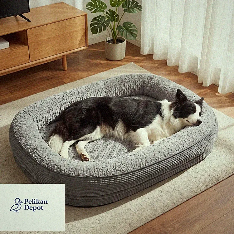 Orthopädisches Hundebett mit Vierseitiger Nackenrolle 89x