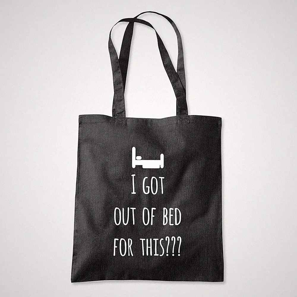 Out Of Bed Sleep Tired Lazy Tote Shopping Strand Shopper Tasche