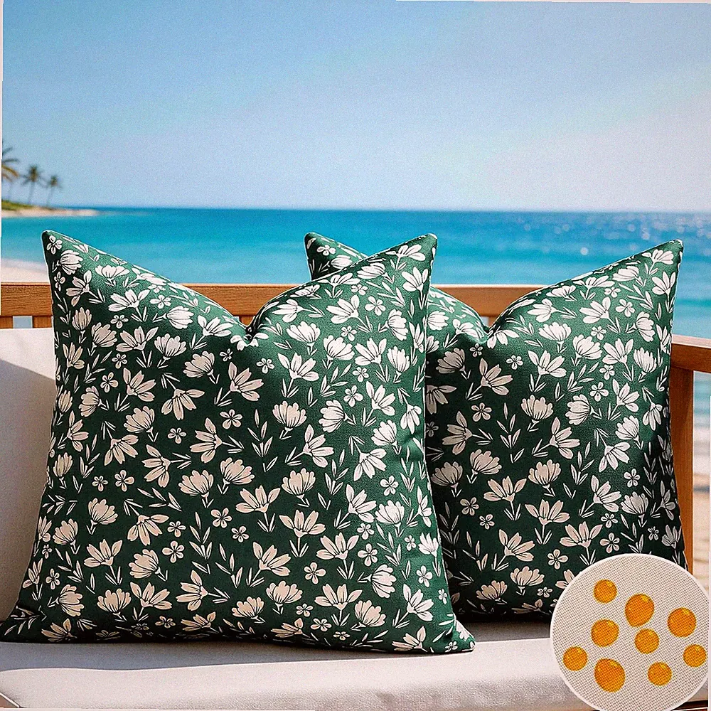 Outdoor Kissenbezüge 45x45 Salbeigrüne Wasserdicht Kissenbezug Wildblumen Frühli
