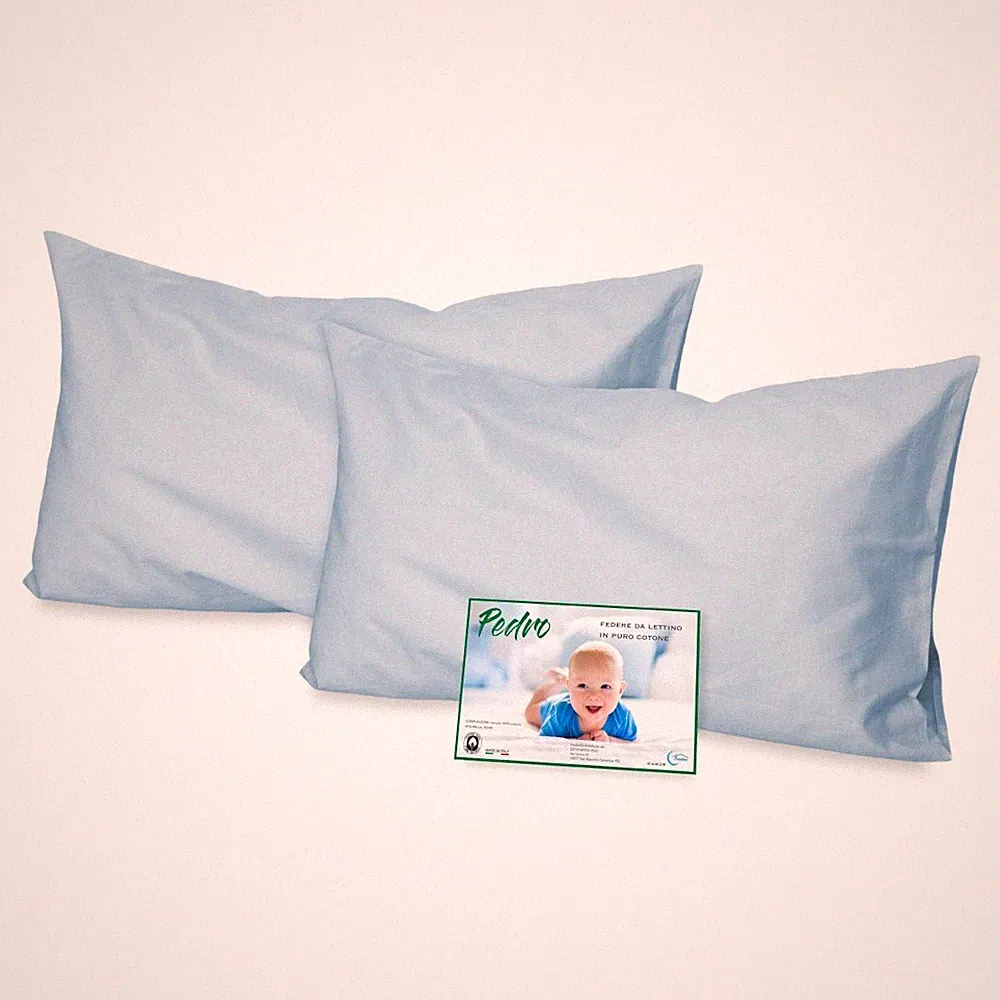 PAAR Kissenbezug PEDRO für Kinderbett CM. 40X60 ALLE FARBEN