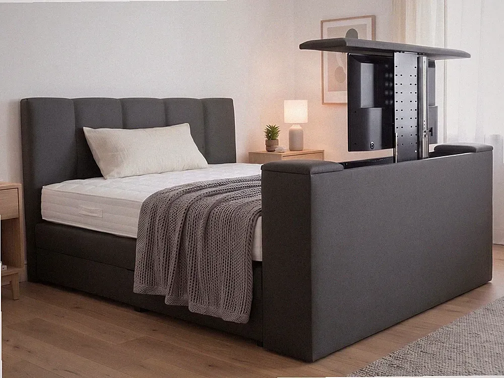 PAARA Boxspringbett mit TV-Lift und mit Bettkasten freie Farbwahl alle Größen
