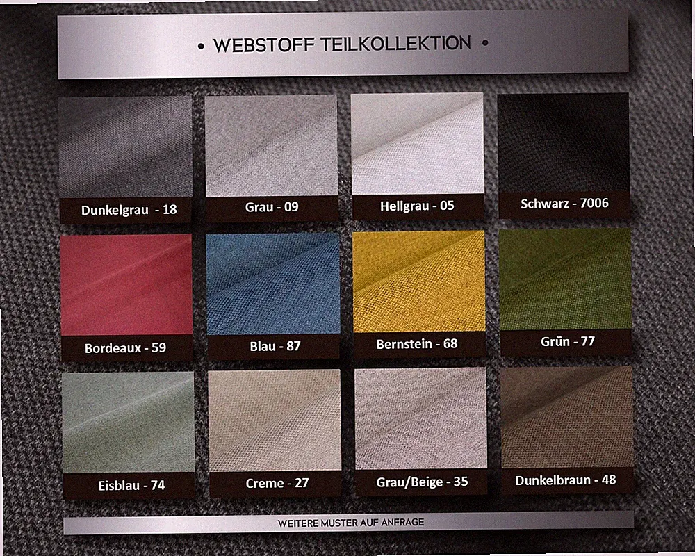PAARA Boxspringbett Polsterbett mit Bettkasten Farbmuster alle Farben
