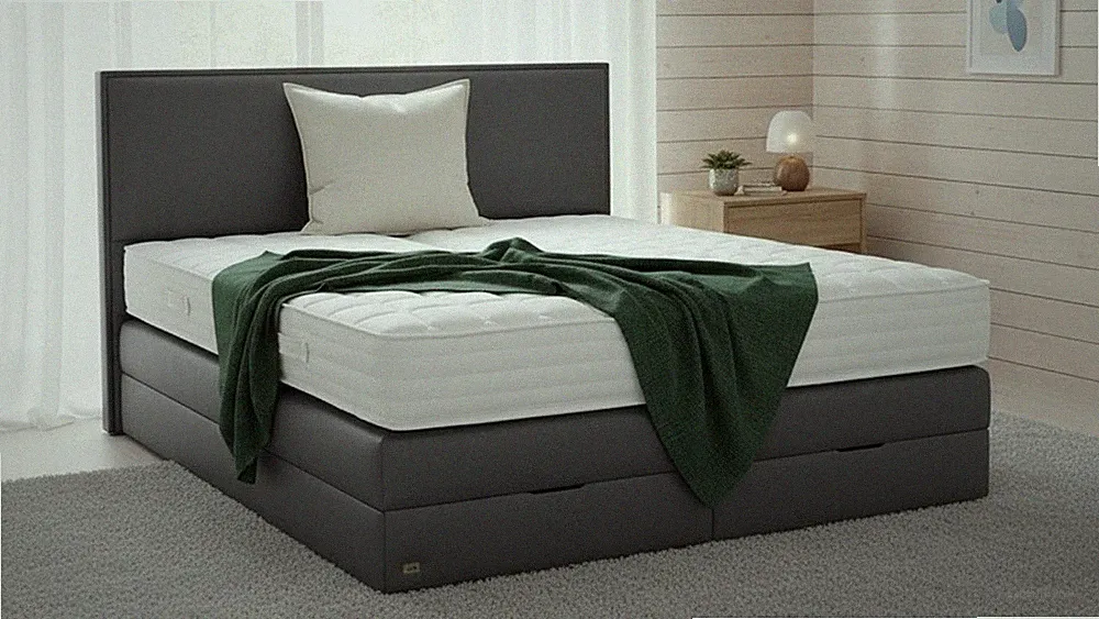 PAARA Boxspringbett Rom K Bettkasten freie Farbwahl Stoff Kunstleder alle Größen