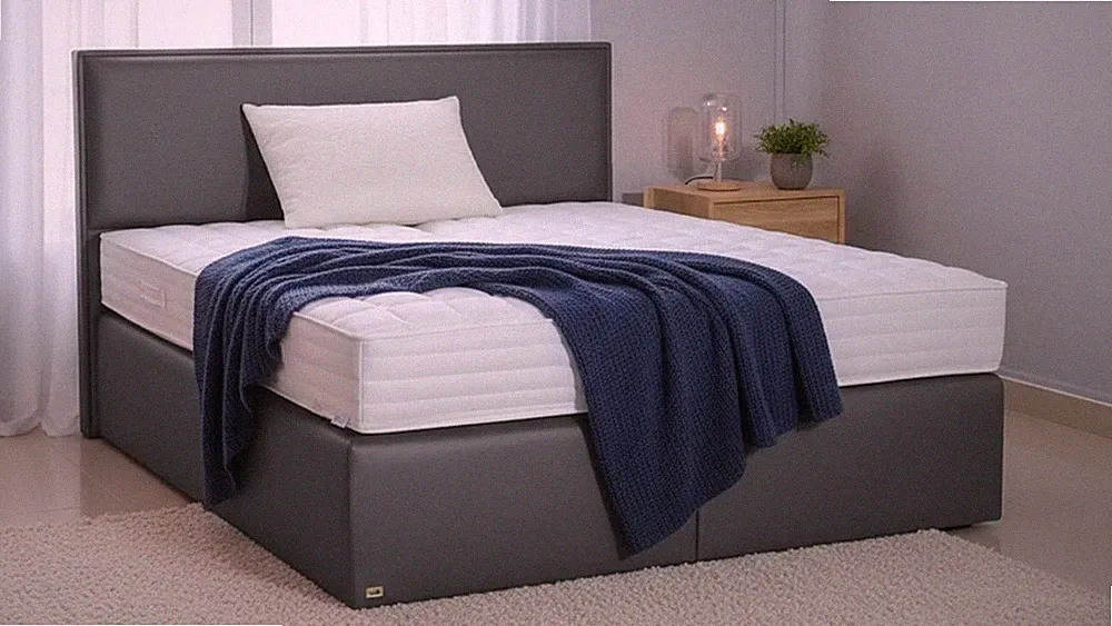 PAARA Boxspringbett Rom ohne Bettkasten alle Größen kostenlose Farbwahl Stoff