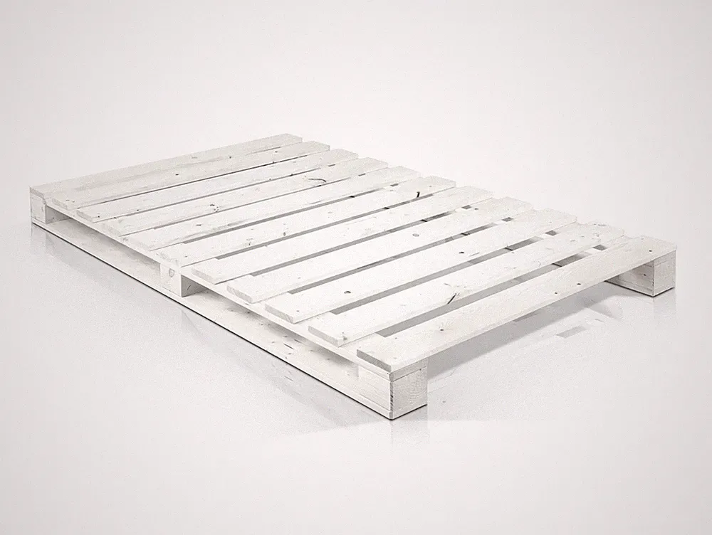 PALETTI WEISS Futonbett Massivholzbett Singlebett Bettgestell Fichte 140x200 cm