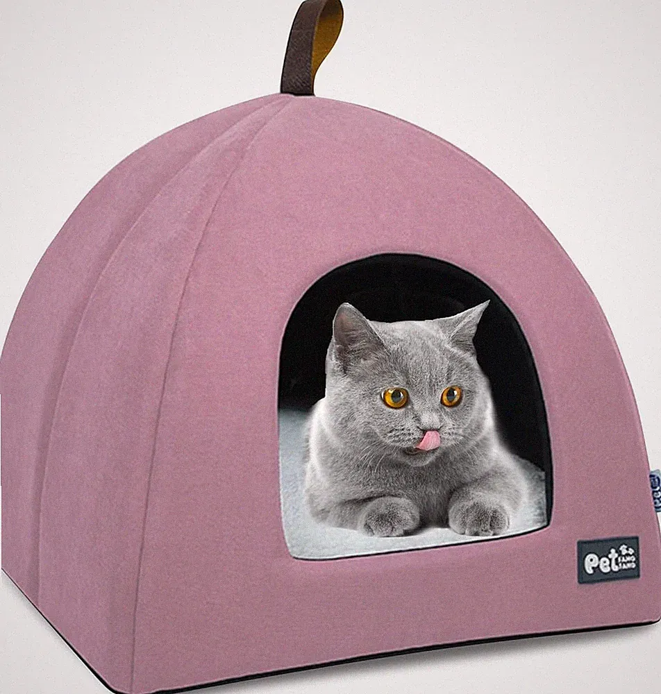 PETCUTE Katzenhöhle für große Katzen,Waschbar Katzenbett Katzenzelt Katzenkorb f