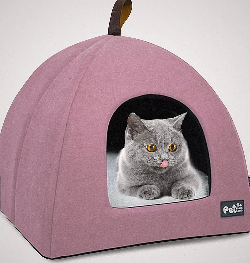PETCUTE Katzenhöhle für große Katzen,Waschbar Katzenbett Katzenzelt Katzenkorb f