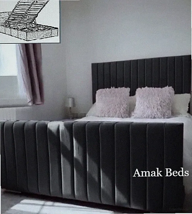 Plüsch Samt Panel Stauraum Bettgestell, Polsterbett Ottomane Gaslift Bett