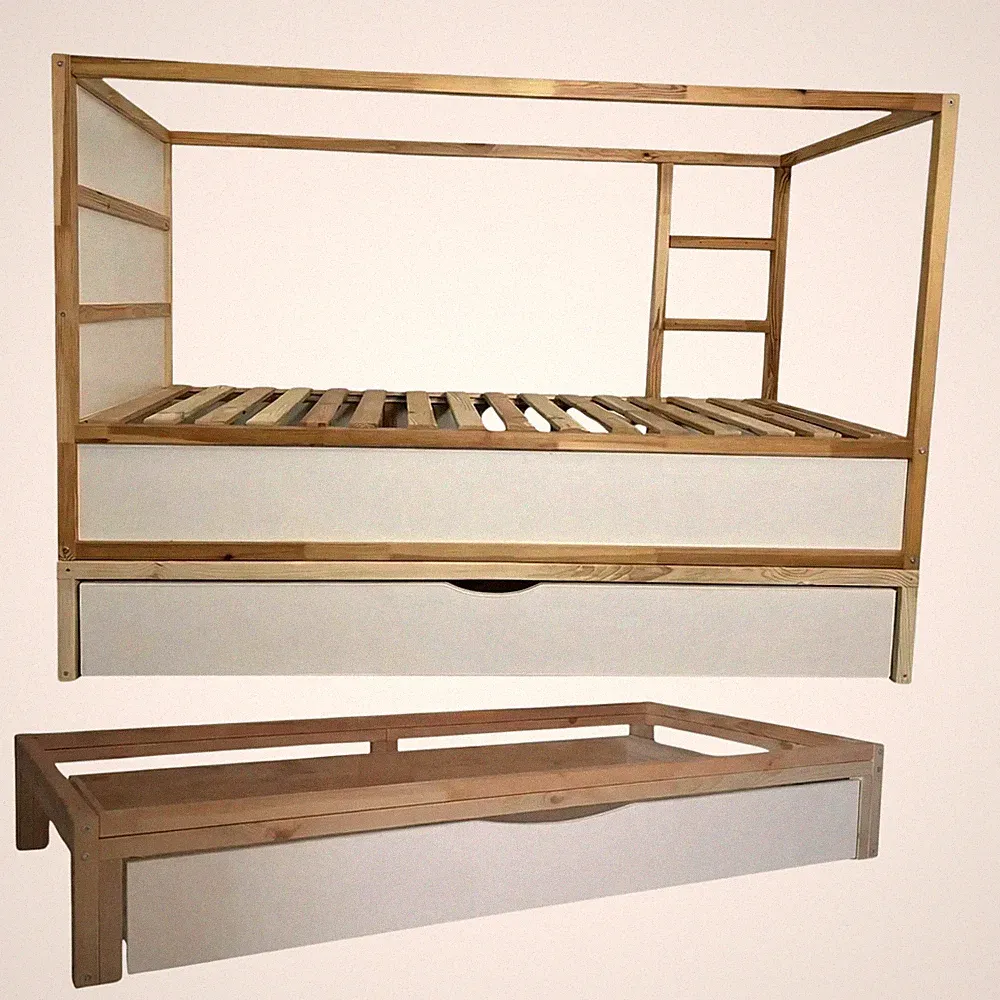 Podest mit großer Schublade für IKEA KURA NestUp Storage XL – weißer Front