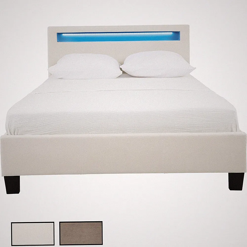 Polsterbett 120x200 cm mit LED Beleuchtung Jugendbett