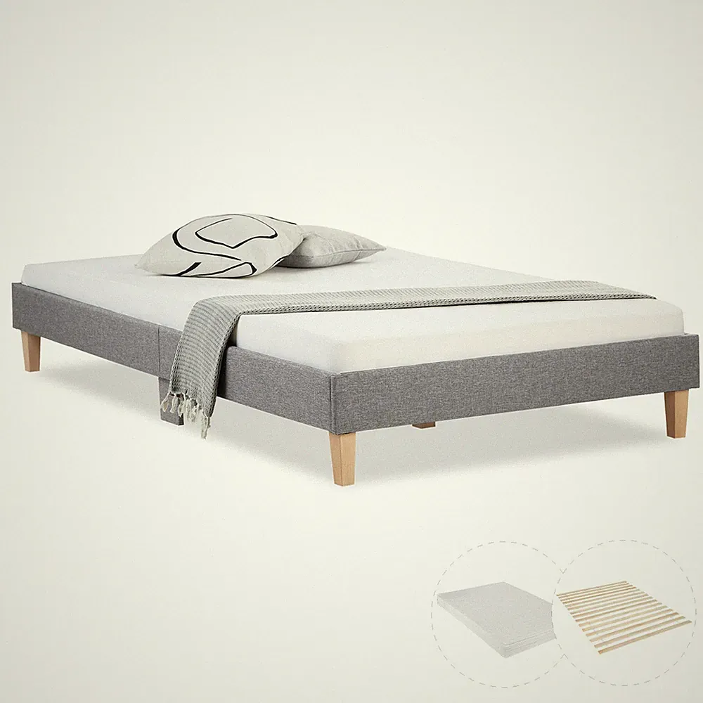 Polsterbett 140x200 Matratze Lattenrost Doppelbett Gäste Stoff Bett Homestyle4u