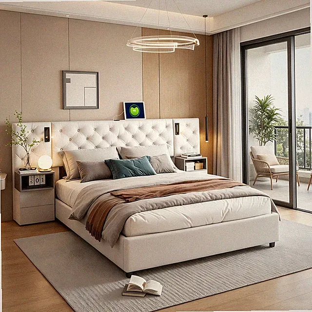 Polsterbett 140x200 mit LED/USB,Stauraum Boxspringbett Doppelbett mit Lattenrost