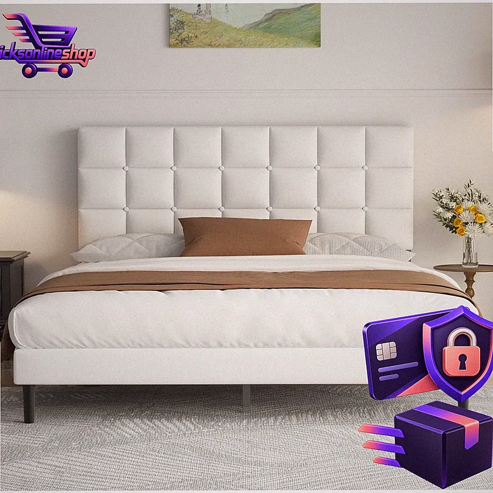 Polsterbett 140x200cm Doppelbett Einfache Montage Schlafzimmer Möbel