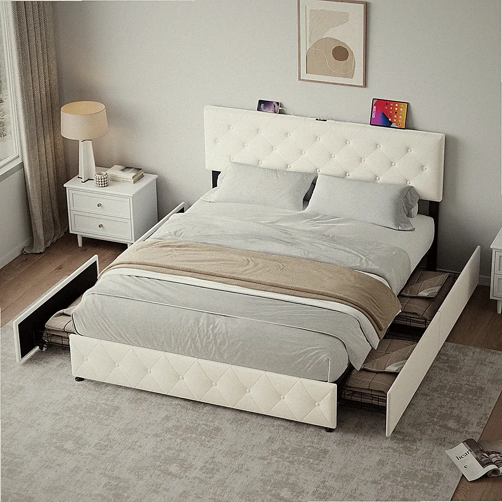 Polsterbett 160x200cm Doppelbett Stauraumbett Bettgestell mit Lattenrost