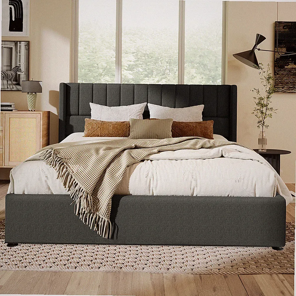 Polsterbett 180x200 cm Bettgestell mit Bettkasten Lattenrost Doppelbett Ehebett