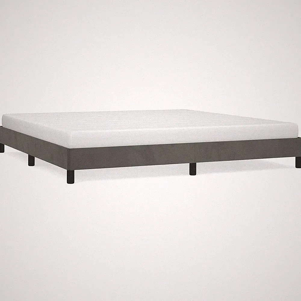 Polsterbett 200x200 cm Samt Dunkelgrau Bettgestell mit Latten ohne Matratze