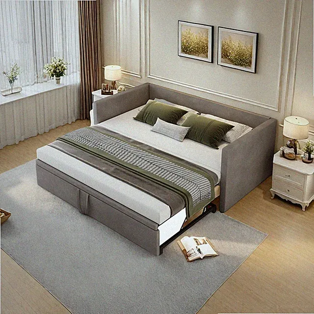 Polsterbett 90/180x200 cm,Schlafsofa,ausklappbar,Tagesbett mit Lattenrost Samt