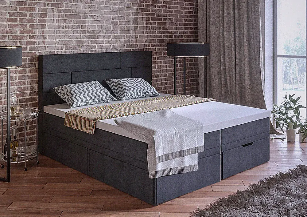 Polsterbett Bett Doppelbett grau - Liegefläche & Ausstattung wählbar 62176887