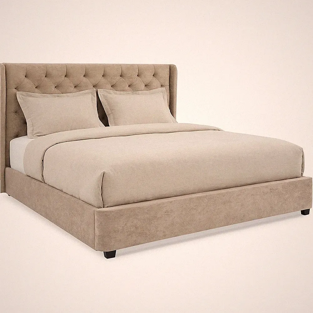 Polsterbett Bett gepolstert 180x200 mit Lattenrost & Steppung Velour Stoff