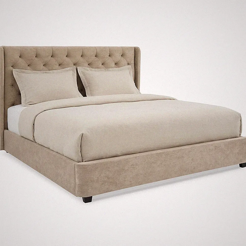 Polsterbett Bett gepolstert 180x200 mit Lattenrost & Steppung Velour Stoff