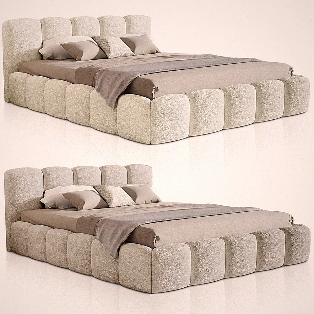Polsterbett Bett Lattenrost Bubble Design Schlafen Polsterung Bouclé Juskys®