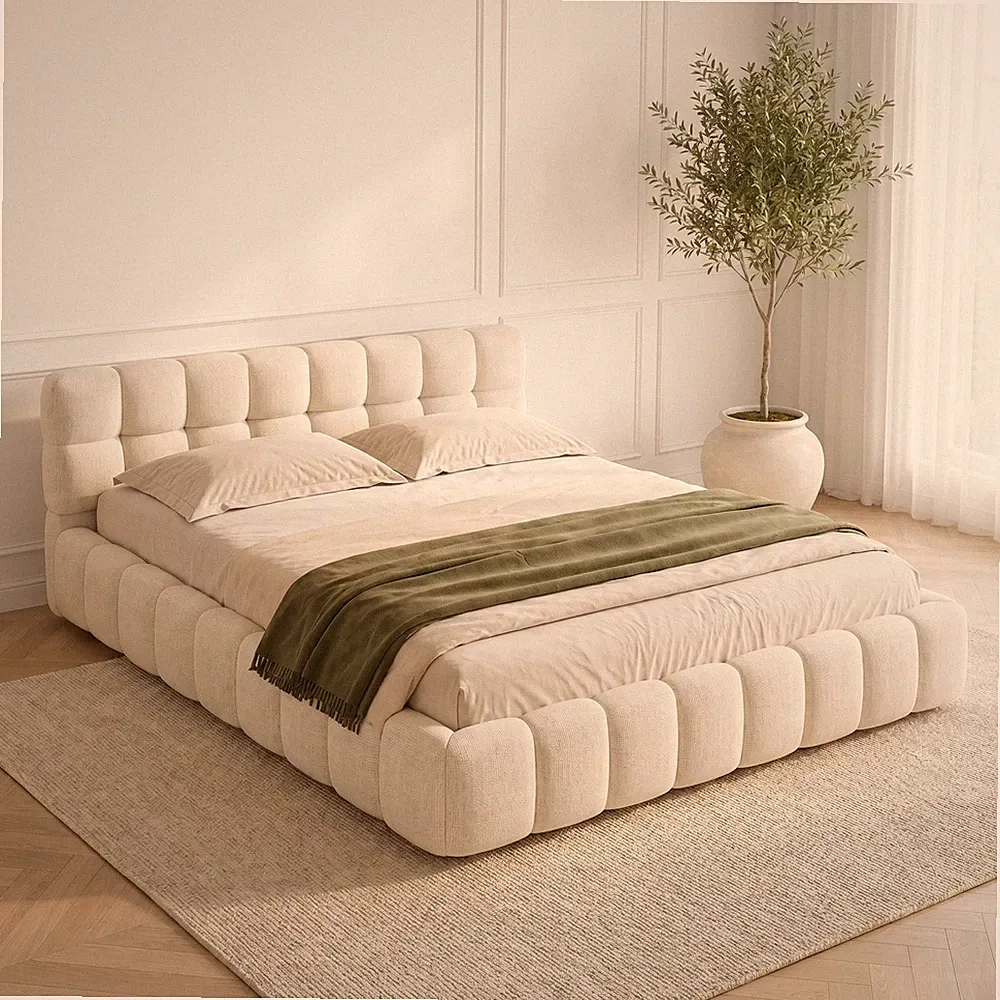 Polsterbett Bettgestell 140x200 cm mit Lattenrost Jugendbett Doppelbett Kopfteil
