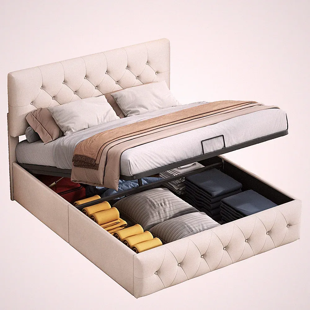 Polsterbett Boxspringbett 140x200 cm mit Stauraum Bett Doppelbett mit Lattenrost