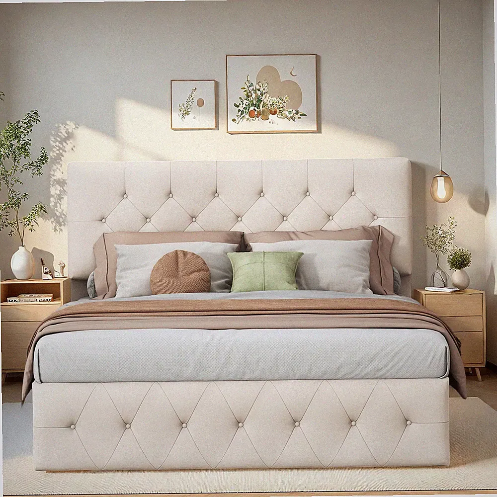 Polsterbett Boxspringbett 140x200 Doppelbett mit Stauraum,Lattenrost,Bettkasten