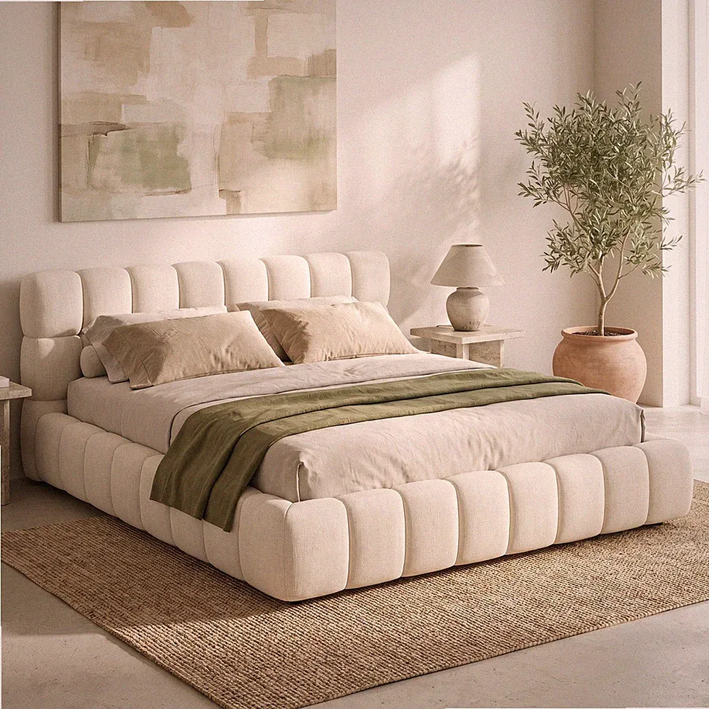 Polsterbett Bubble Bett 140x200 Bettgestell mit Lattenrost Kopfteil Jugendbett