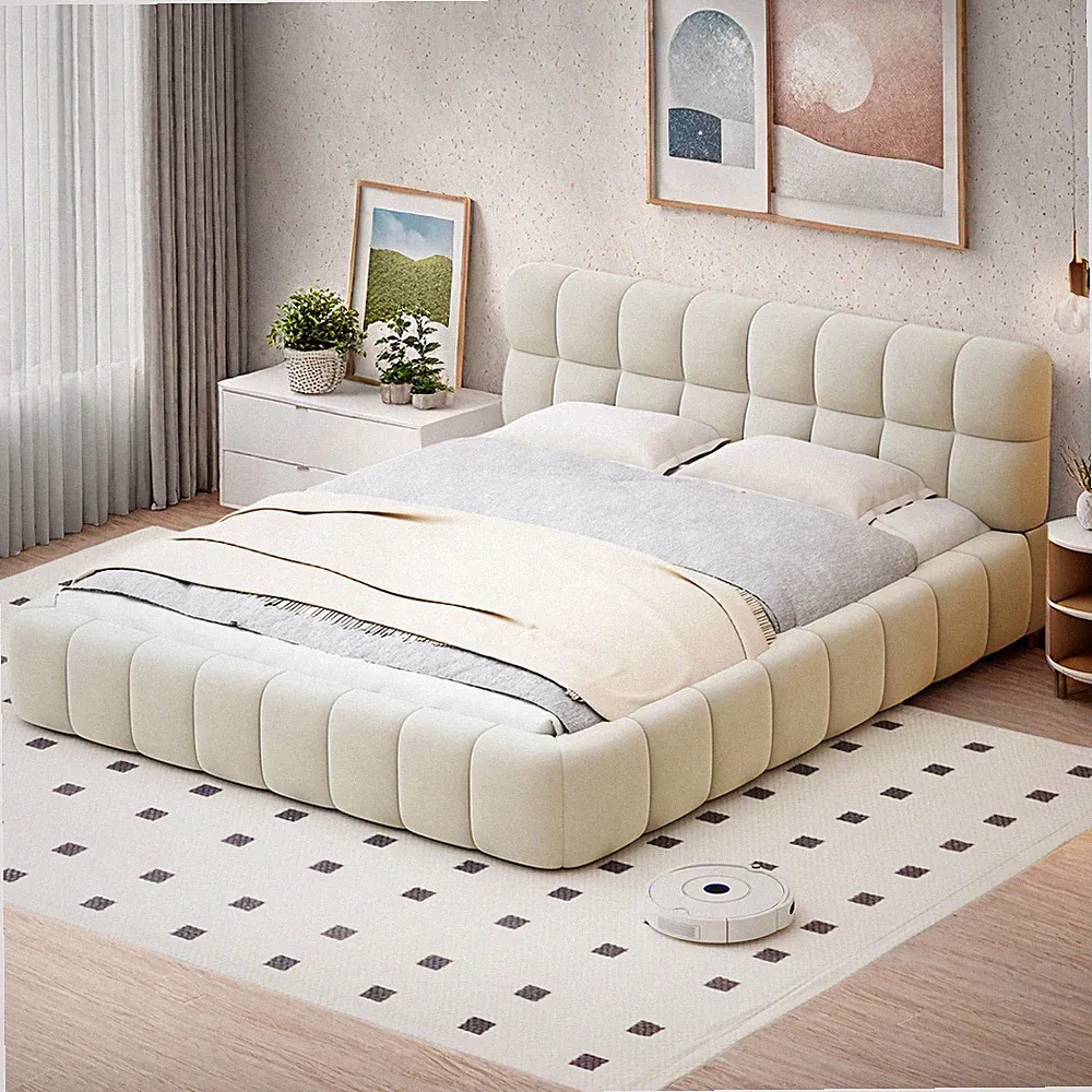 Polsterbett Bubble Bett 140x200 cm,Jugendbett Doppelbett mit Lattenrost Kopfteil