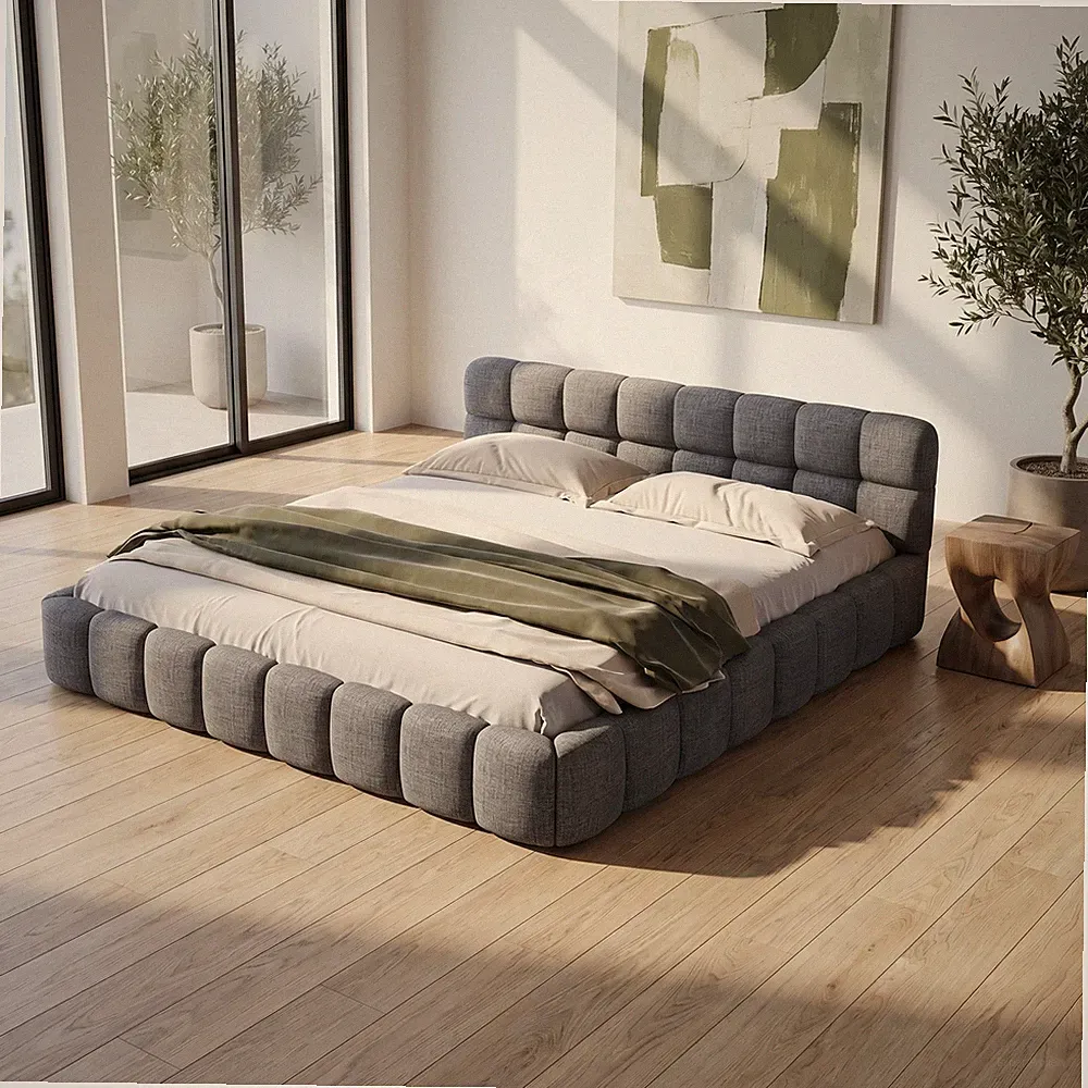 Polsterbett Bubble Bett 140x200cm,Jugendbett Doppelbett mit Lattenrost Kopfteil