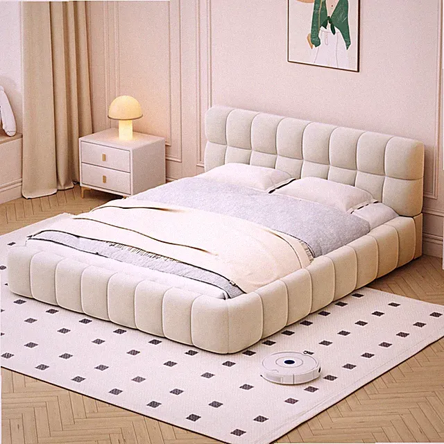 Polsterbett Doppelbett 140x200 Bubble Bett mit Kopfteil & Lattenrost Jugendbett