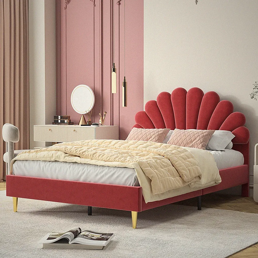 Polsterbett Doppelbett 140x200 mit Kopfteil, Bettgestell mit Lattenrost Bett