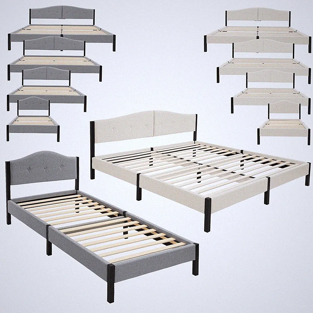 Polsterbett Doppelbett Bettgestell Bettrahmen mit Kopfteil & Lattenrost Bett